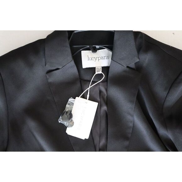 Lucy Paris BL-C959 Women's Sz Small Black Two Button Polyester Blend Blazer - Picture 5 of 8